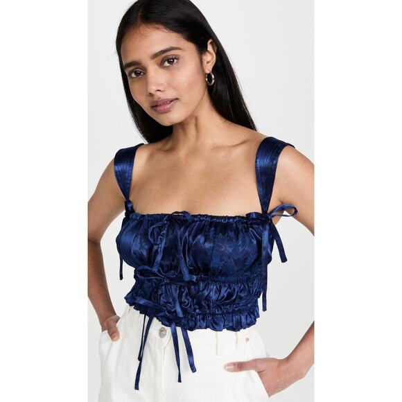 Sabina Musayev Irma Crop Top - S Navy - Picture 1 of 5